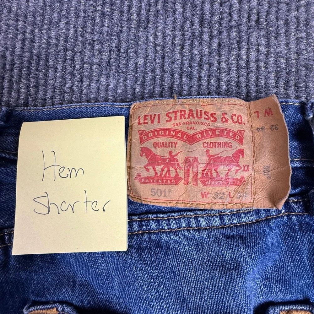 Levis 501 Original Fit Mens W32 L28 2012 Year Straight Leg Button Fly Blue Denim